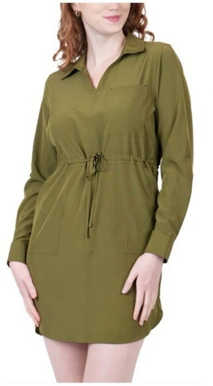 Shore to Summit Utility Tunic Mini Dress Avocado Outdoor Women's Size Small
